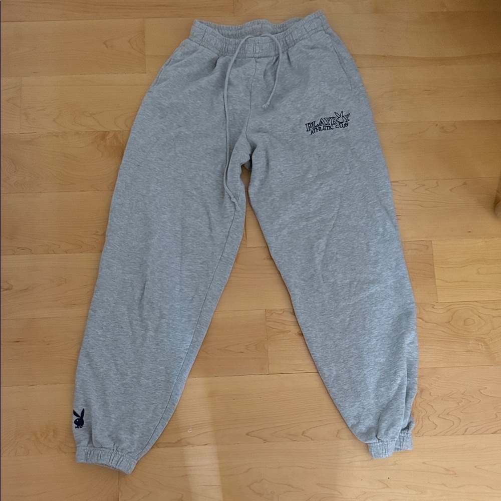 PLAYBOY Light Gray Joggers with Logo